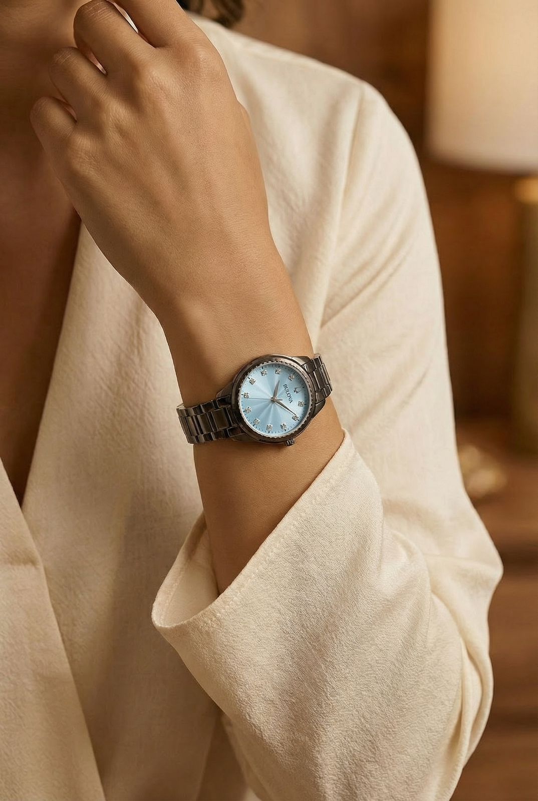 Reloj Bulova Sutton Diamond Blue Dial 96P250