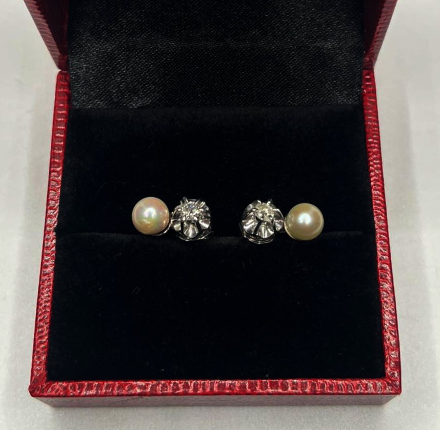 ARO DE ORO BLANCO 18K CON PERLAS