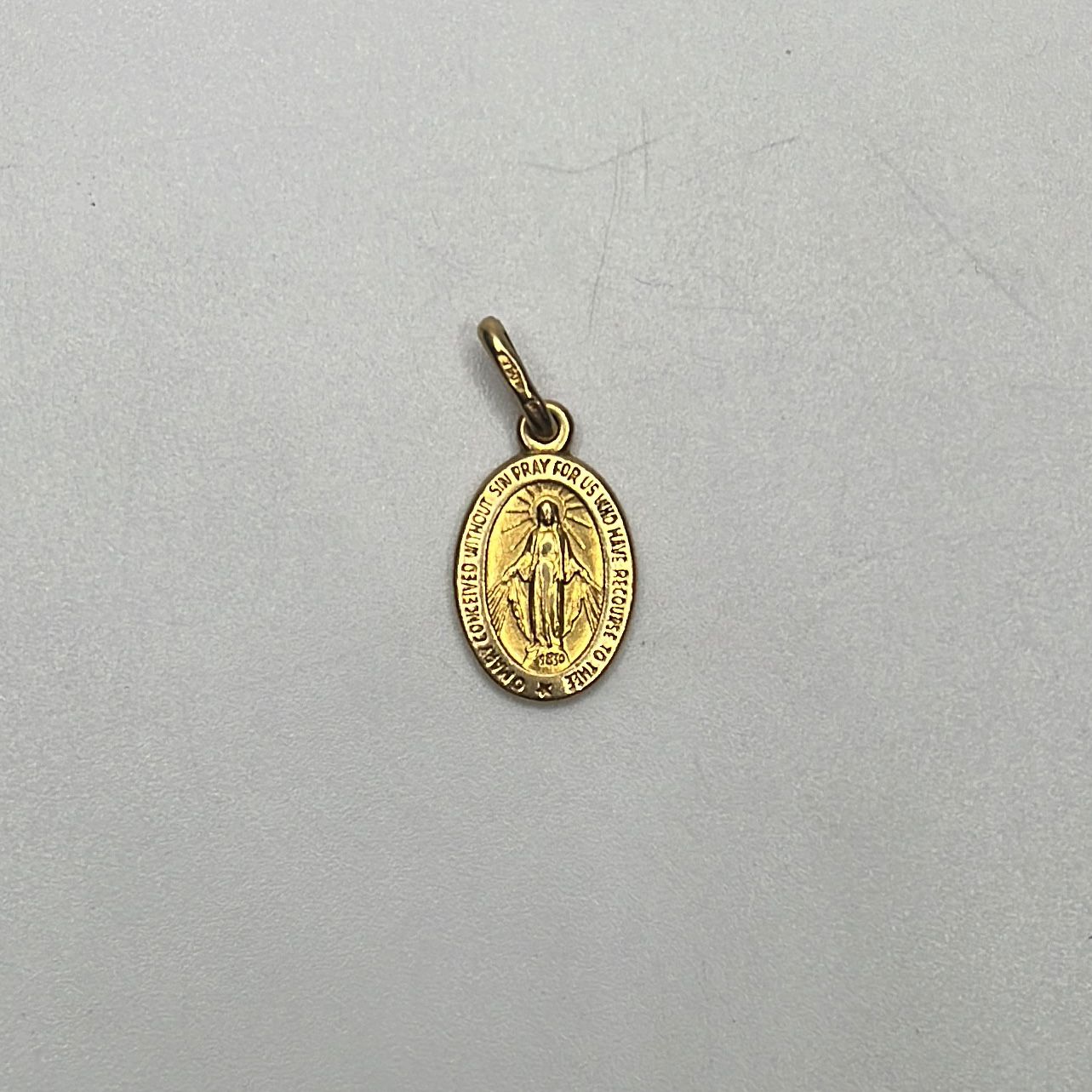MEDALLA MILAGROSA VIRGEN MARIA DOBLE CARA EN ORO 18K