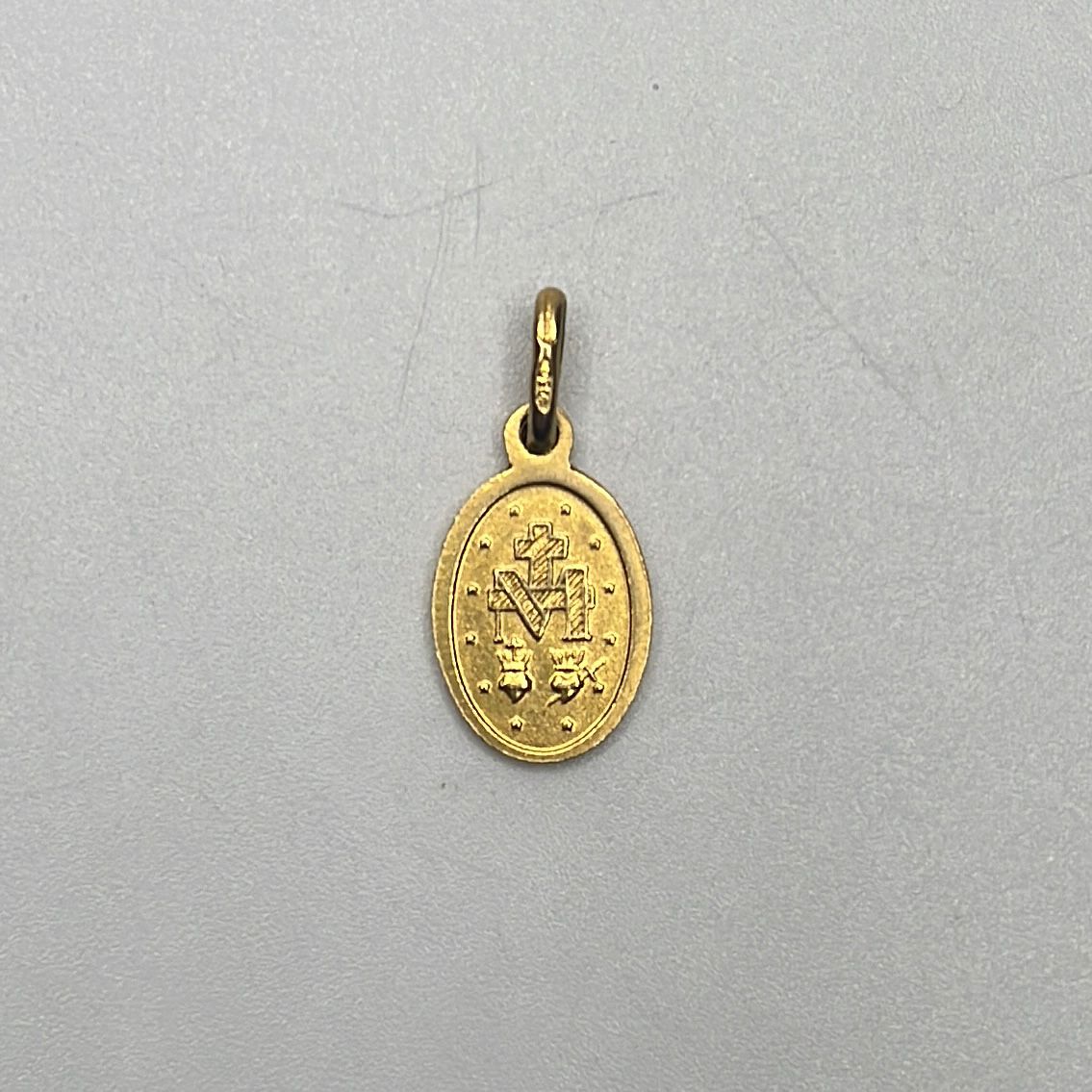 MEDALLA MILAGROSA VIRGEN MARIA DOBLE CARA EN ORO 18K