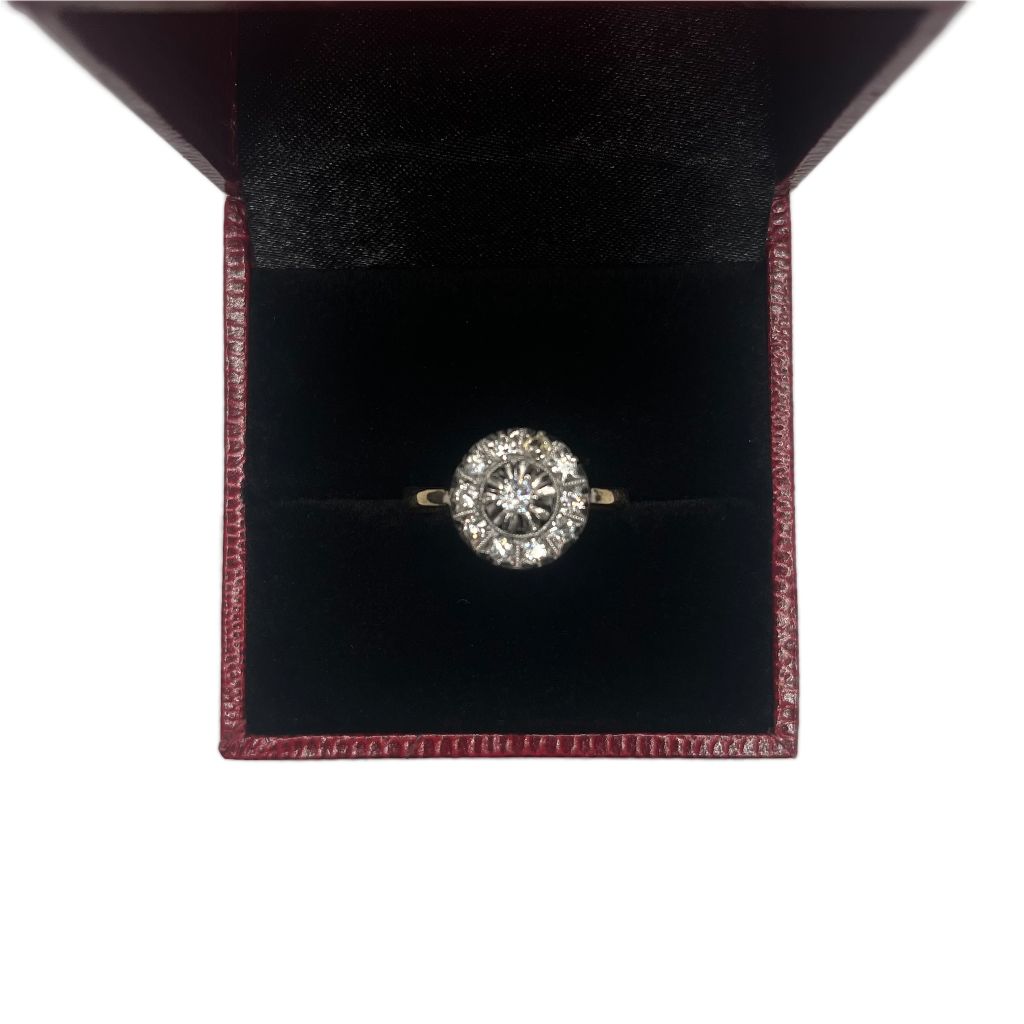 ANILLO TIPO RACIMO CON BRILLANTES