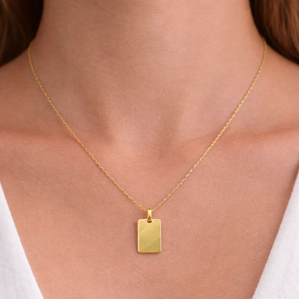 CADENA DE ORO 18 KILATES TIPO PIOLA CON DIJE PERSONALIZABLE