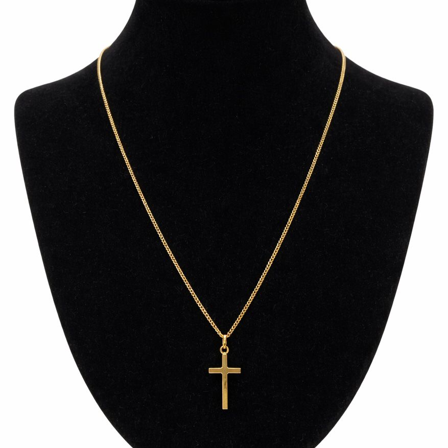 CONJUNTO DE ORO 18 KILATES CON DIJE DE CRUZ