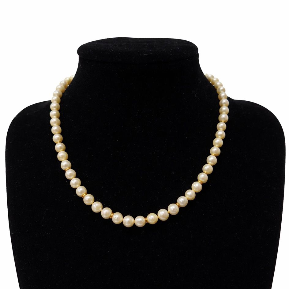 GARGANTILLA DE PERLAS NATURALES CON ORO 18 KILATES