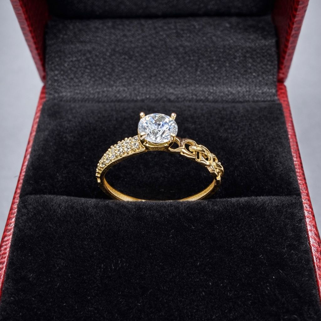 ANILLO DE ORO 18 KILATES CON CIRCON CENTRAL