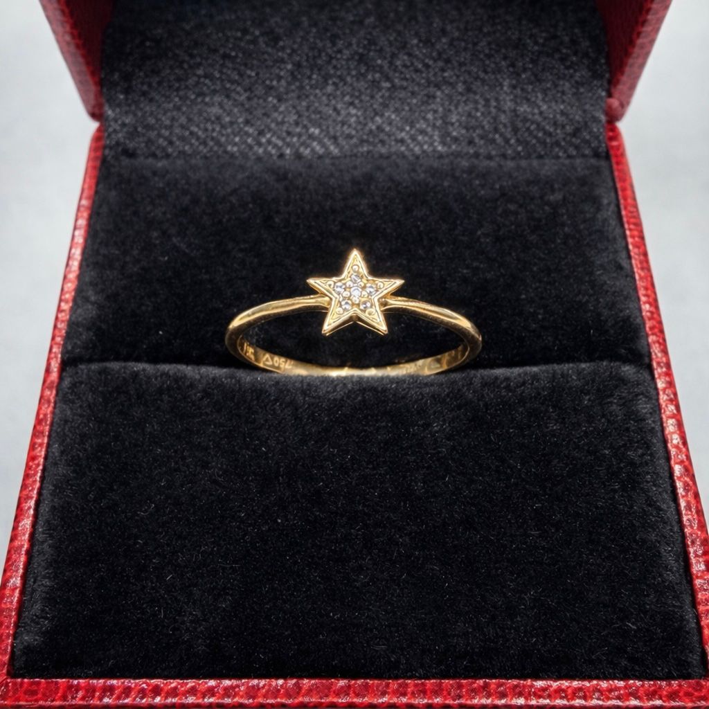 ANILLO DE ORO 18 KILATES CON ESTRELLA