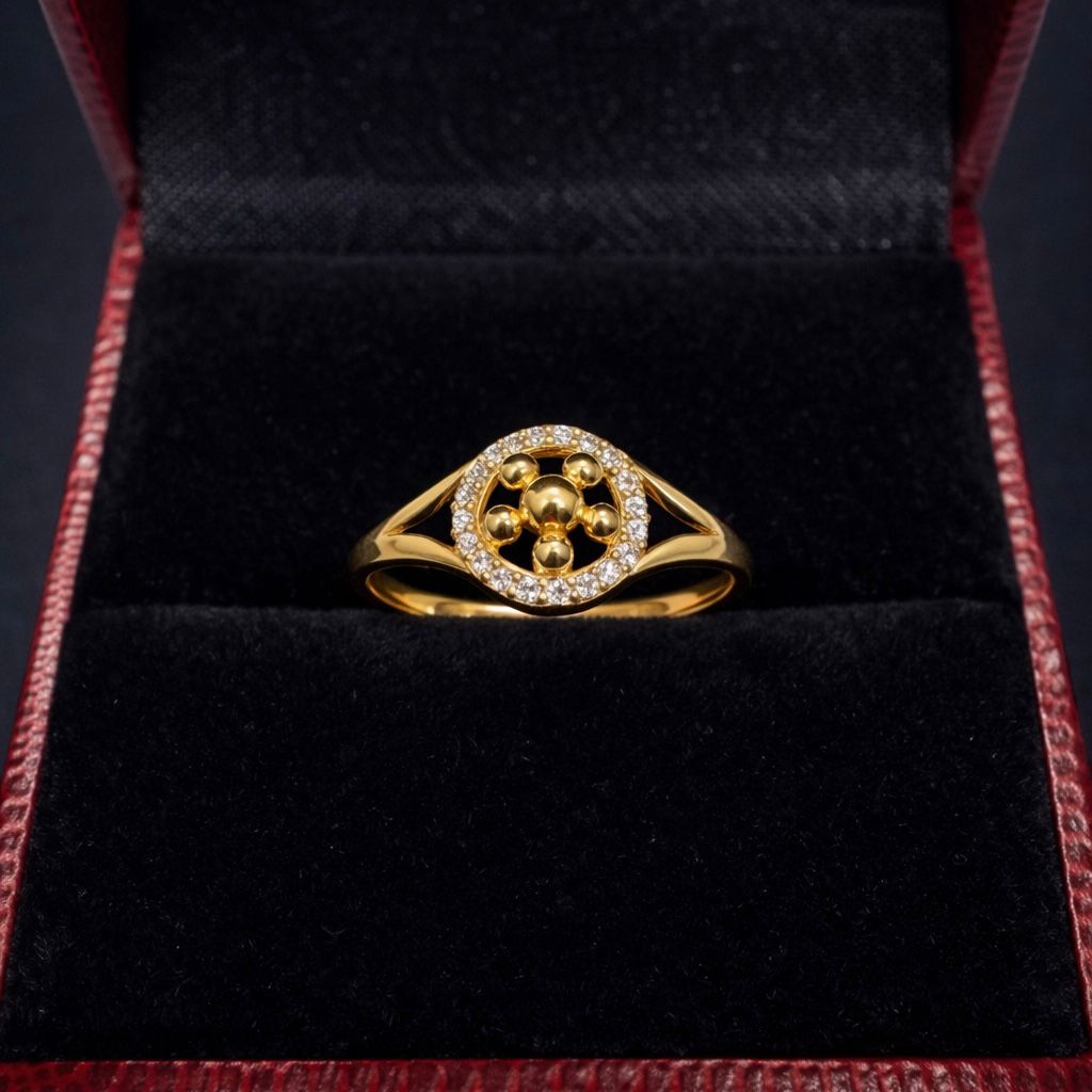 ANILLO DE ORO 18 KILATES CON DISEÑO GEOMÉTRICO