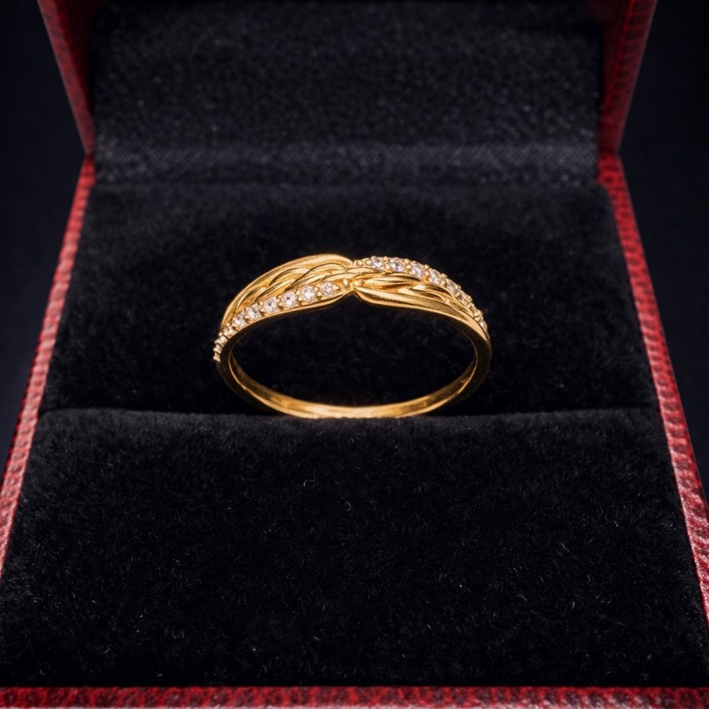 ANILLO DE ORO 18 KILATES CON DISEÑO ENTRELAZADO