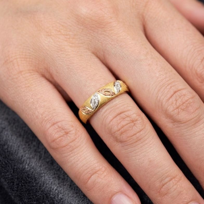 ANILLO TRICOLOR DE ORO 18 KILATES