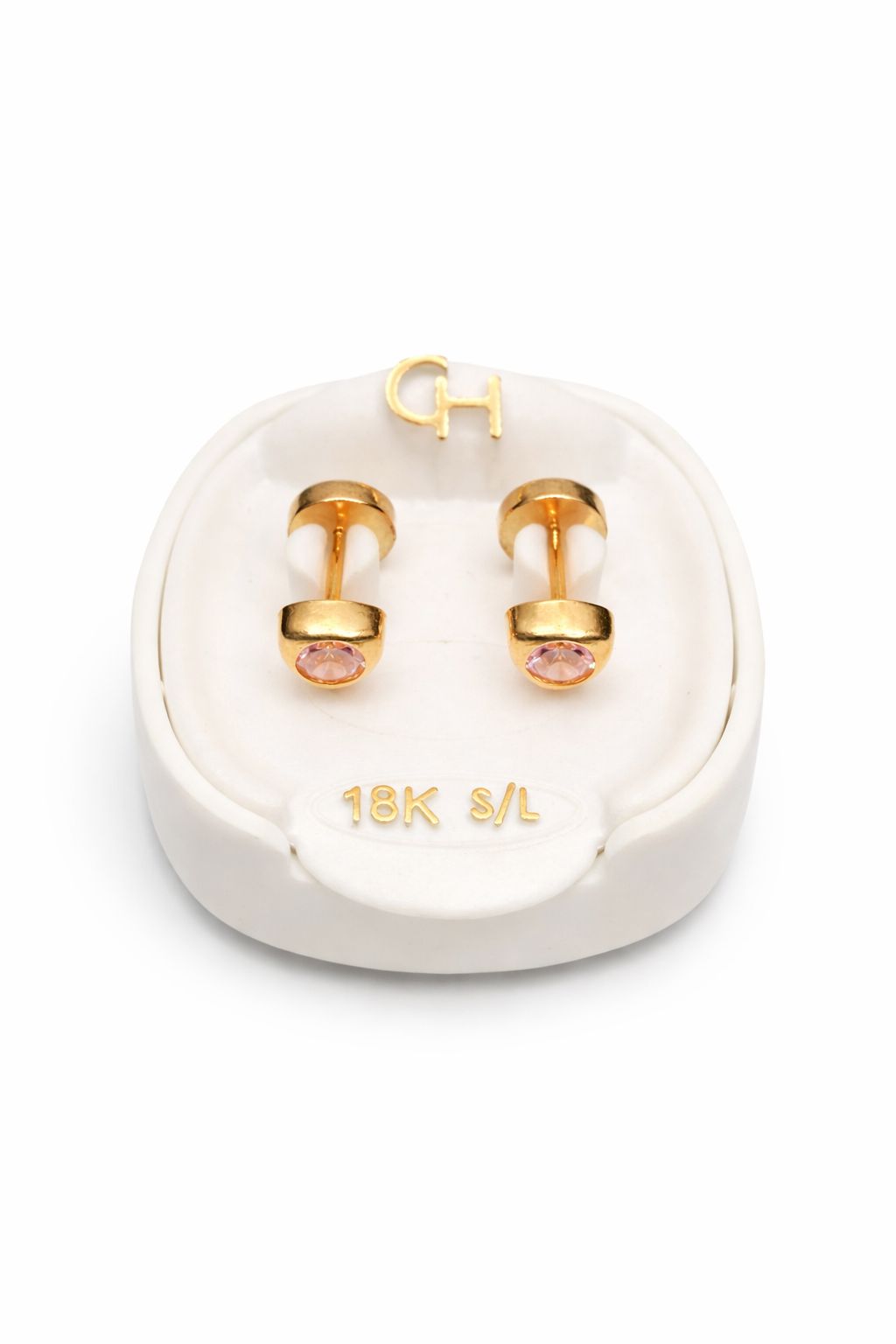 PRENDEDOR ORO 18K C/ CIRCON ROSA