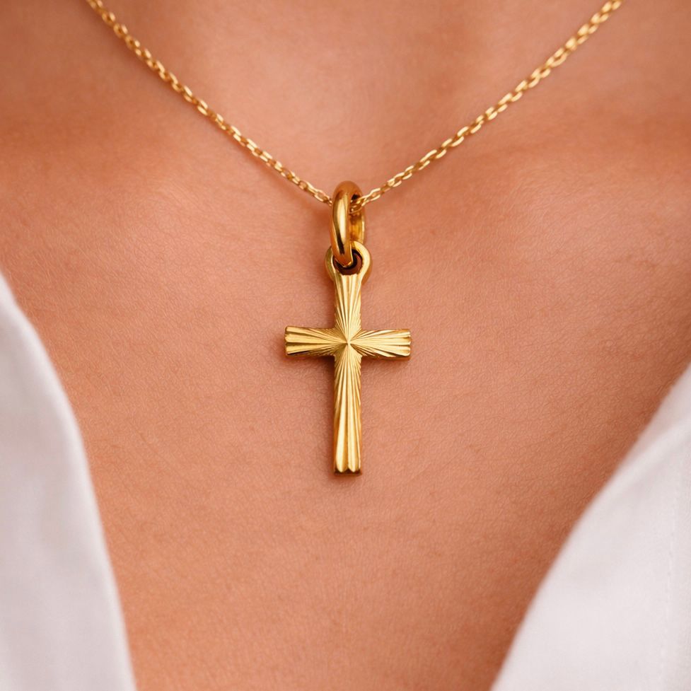 DIJE CRUZ EN ORO 18K IMPORTADO ITALIANO