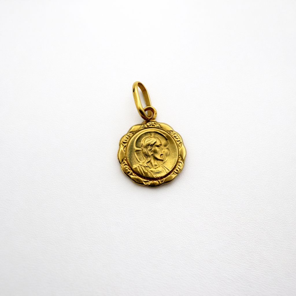 DIJE RELIGIOSO DOBLE FAZ EN ORO 18K IMPORTADO ITALIANO