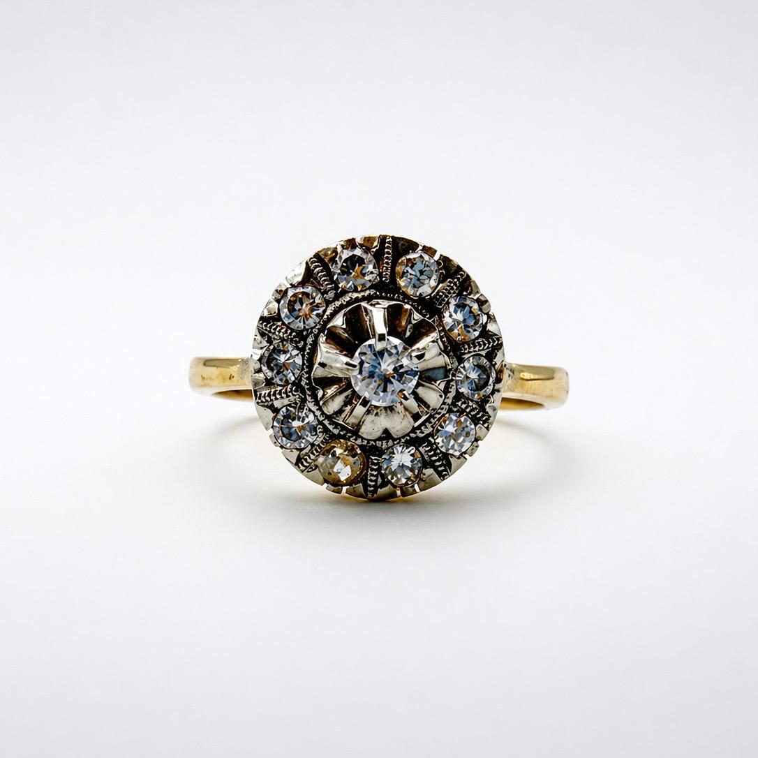 ANILLO TIPO RACIMO CON BRILLANTES
