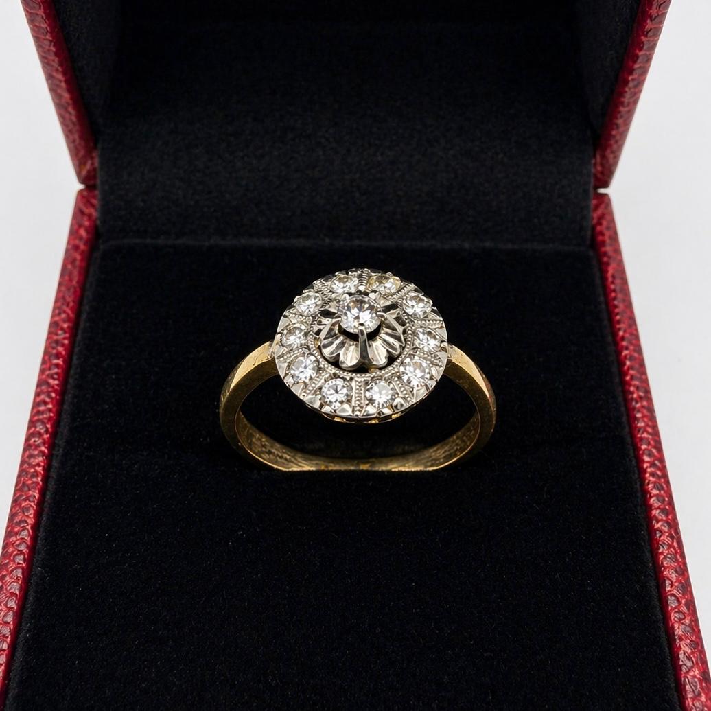 ANILLO TIPO RACIMO CON BRILLANTES