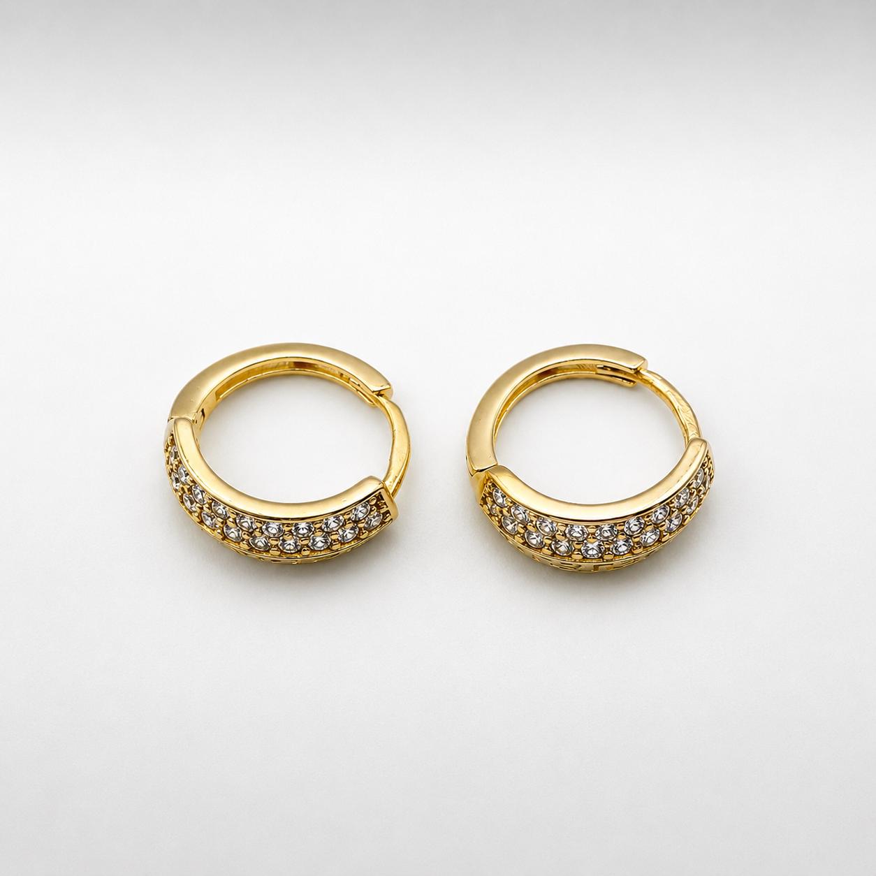 AROS TIPO ARGOLLA CON CIRCONES DE ORO 18K
