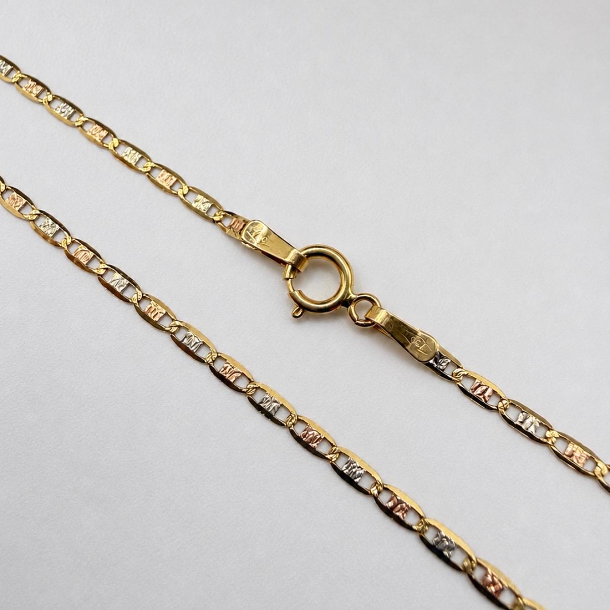 CADENA ITALIANA TRICOLOR TIPO GUCCI EN ORO 18K