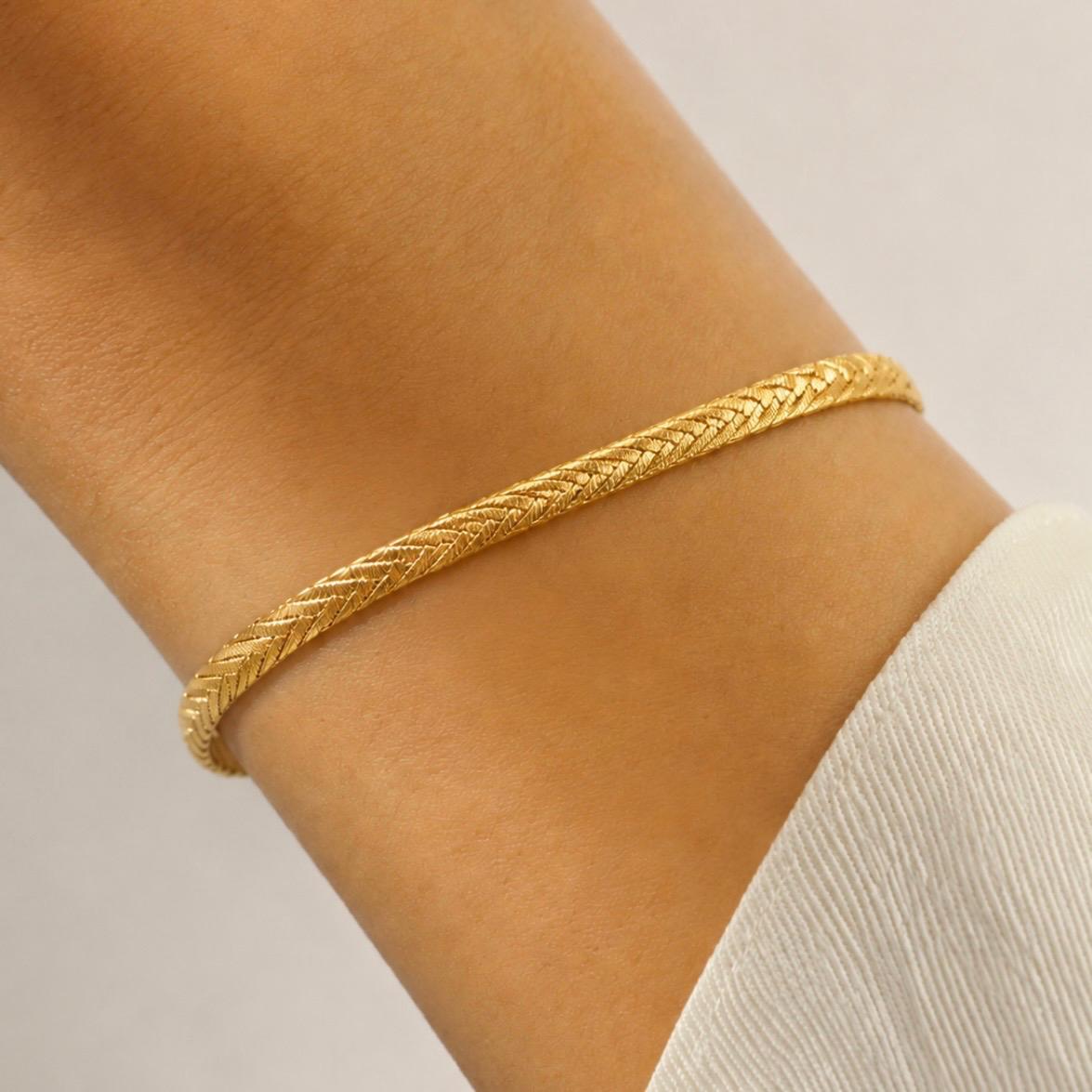 PULSERA ESPIGA ITALIANA EN ORO 18K