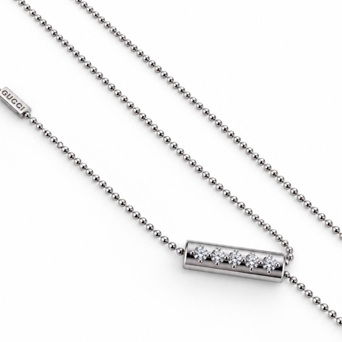 COLLAR GUCCI CON DIAMANTES EN ORO BLANCO 18K