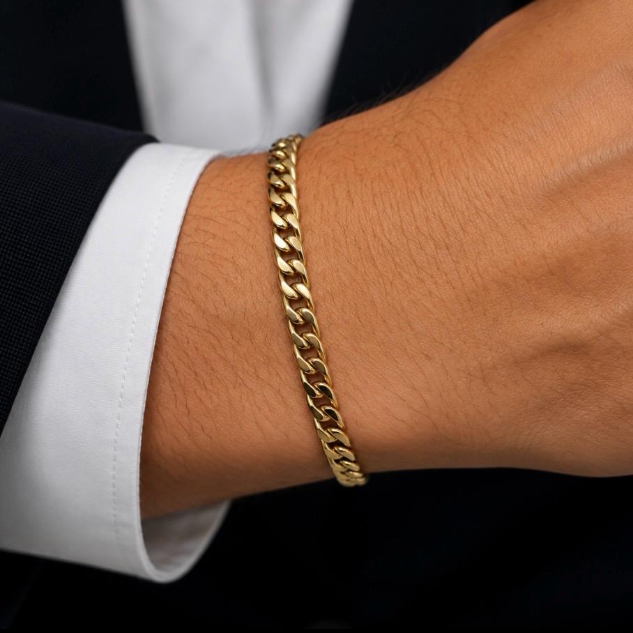 PULSERA CUBANA DE HOMBRE EN ORO 18K
