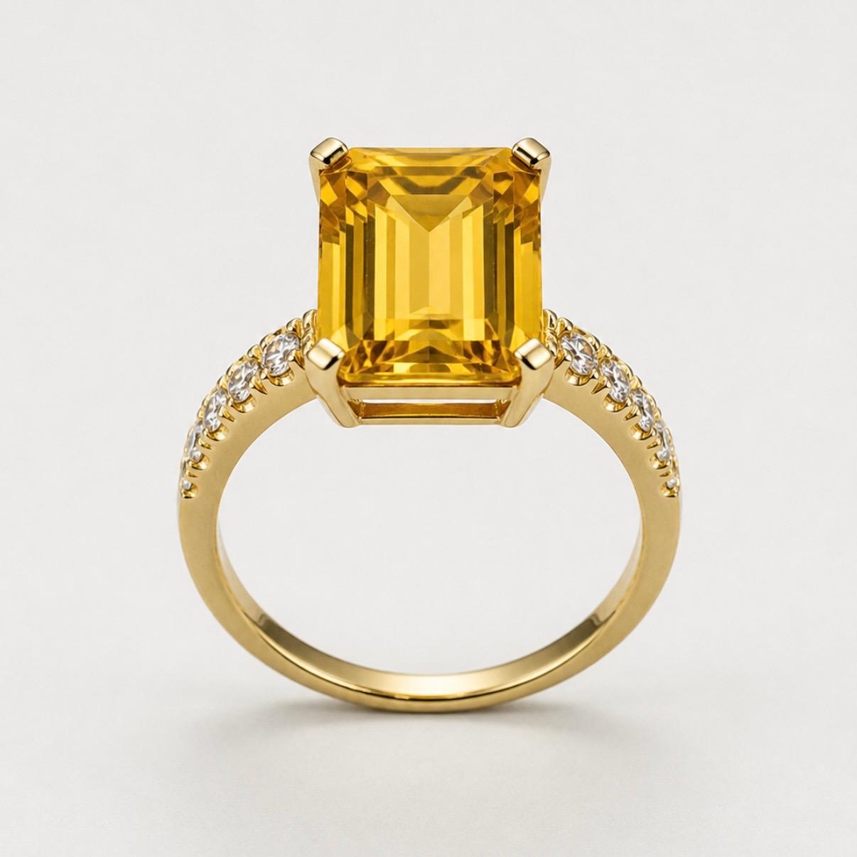 CONJUNTO EN ORO 18K CON CITRINOS Y BRILLANTES