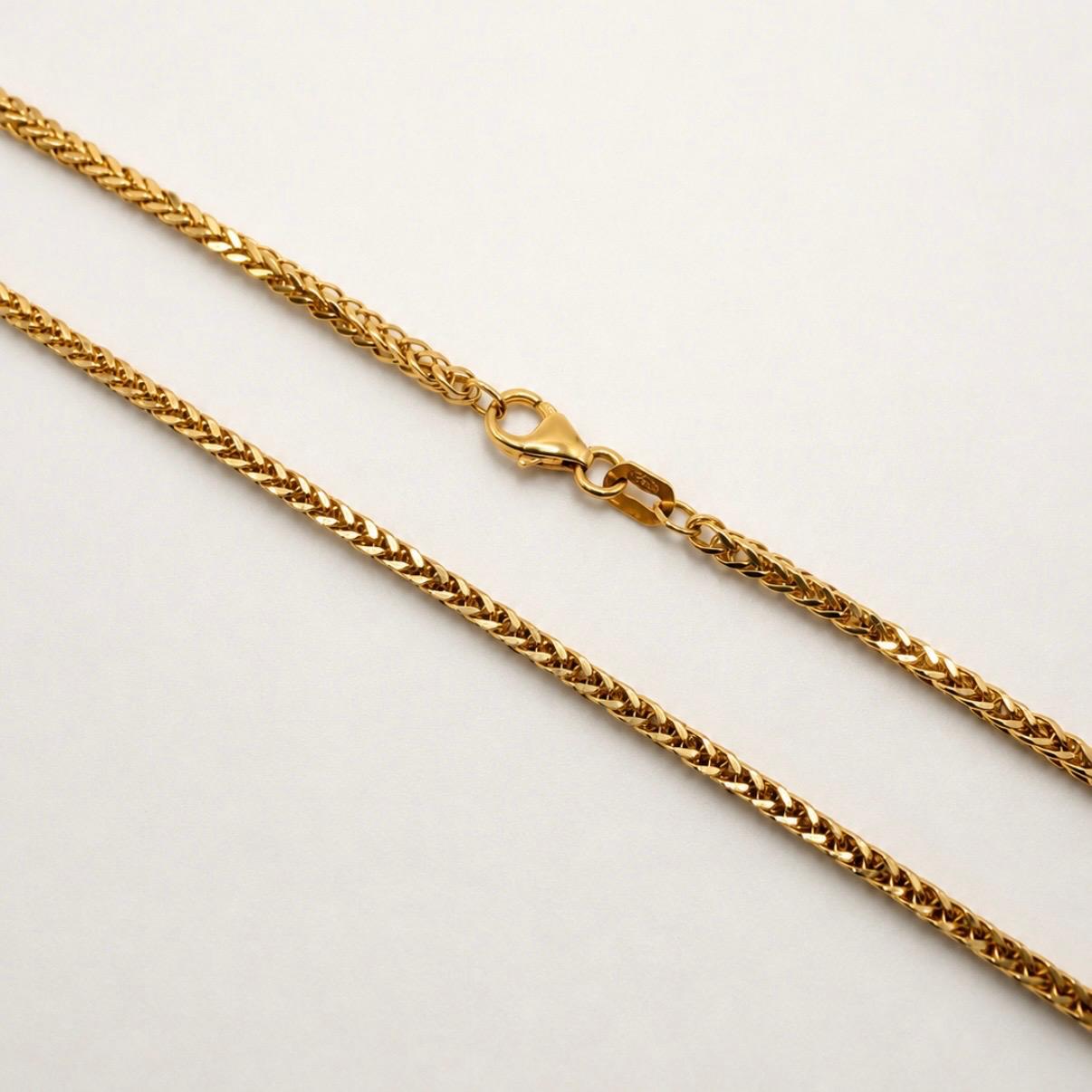 CADENA ESPIGA TRENZADA EN ORO 18K