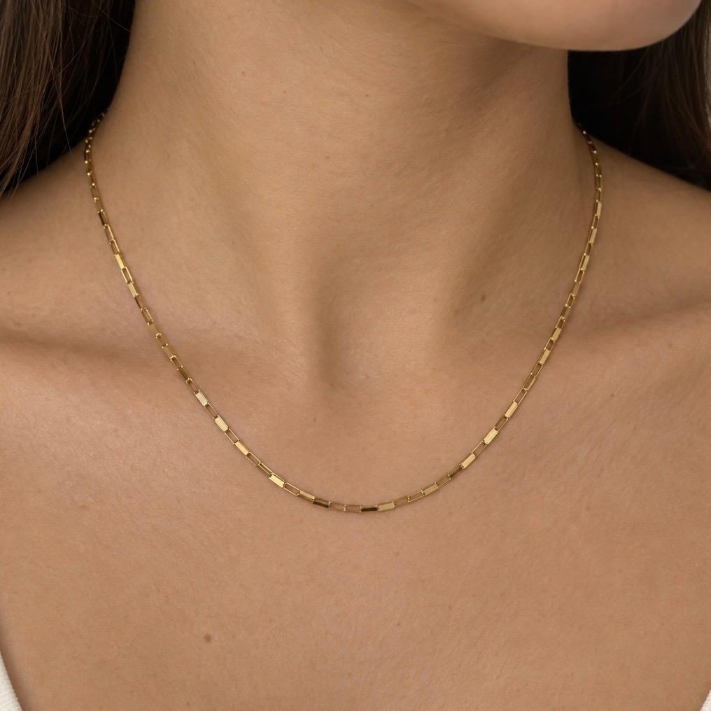 CADENA DE ESLABONES RECTANGULARES EN ORO 18K