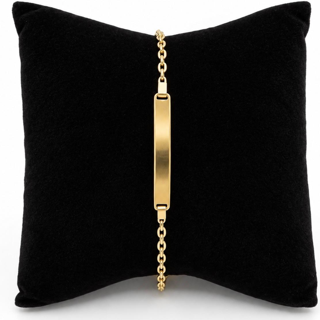PULSERA INFANTIL CON PLACA PERSONALIZABLE EN ORO 18K