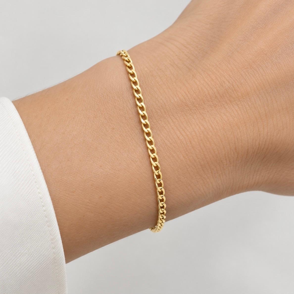 PULSERA GRUMET FINA EN ORO 18K
