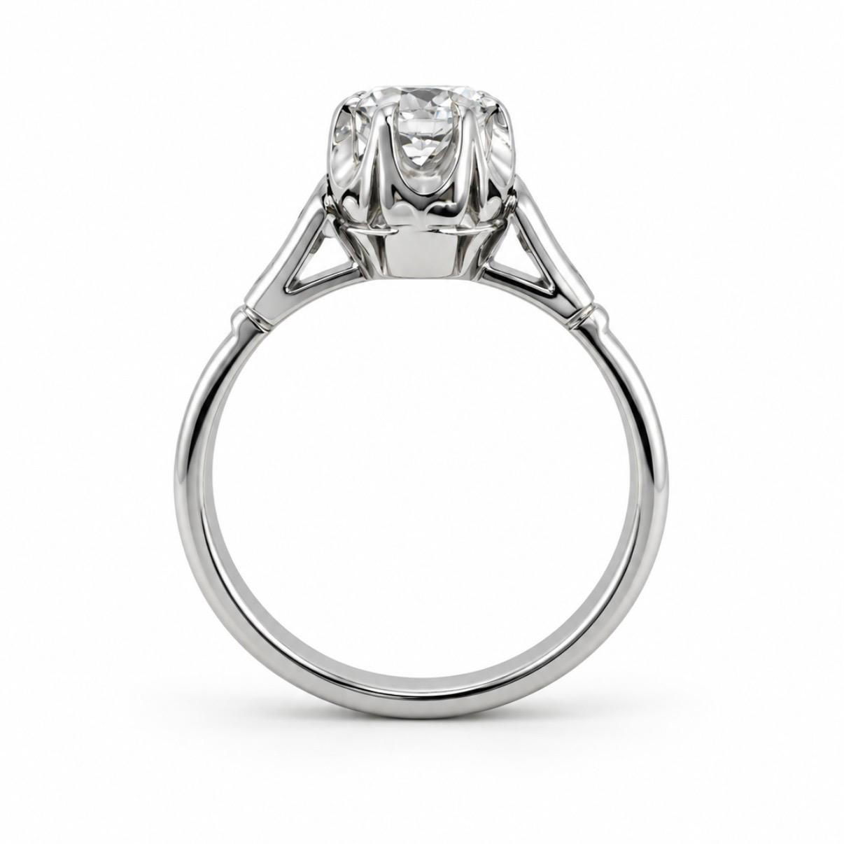 ANILLO DE COMPROMISO EN PLATINO CON BRILLANTE NATURAL