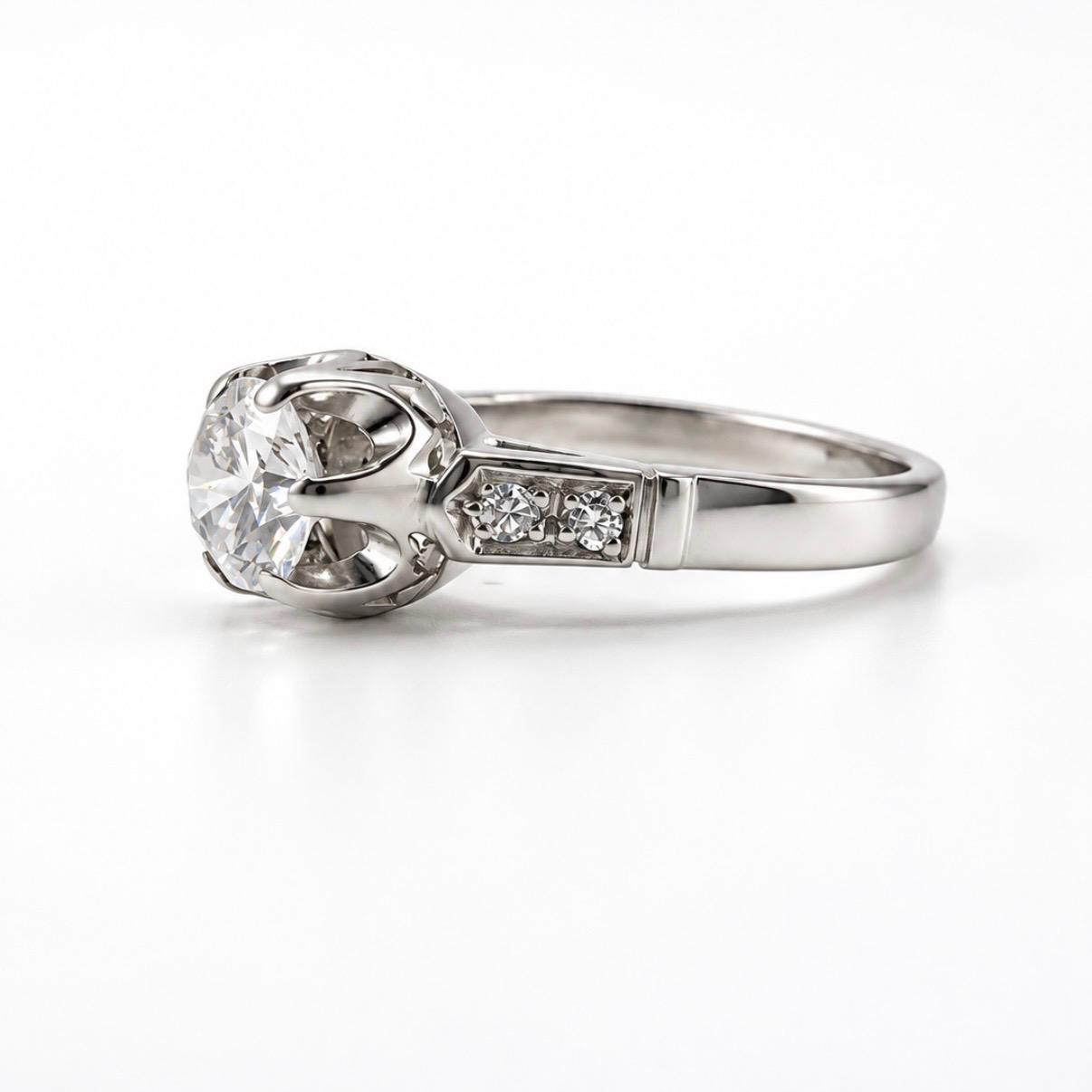 ANILLO DE COMPROMISO EN PLATINO CON BRILLANTE NATURAL