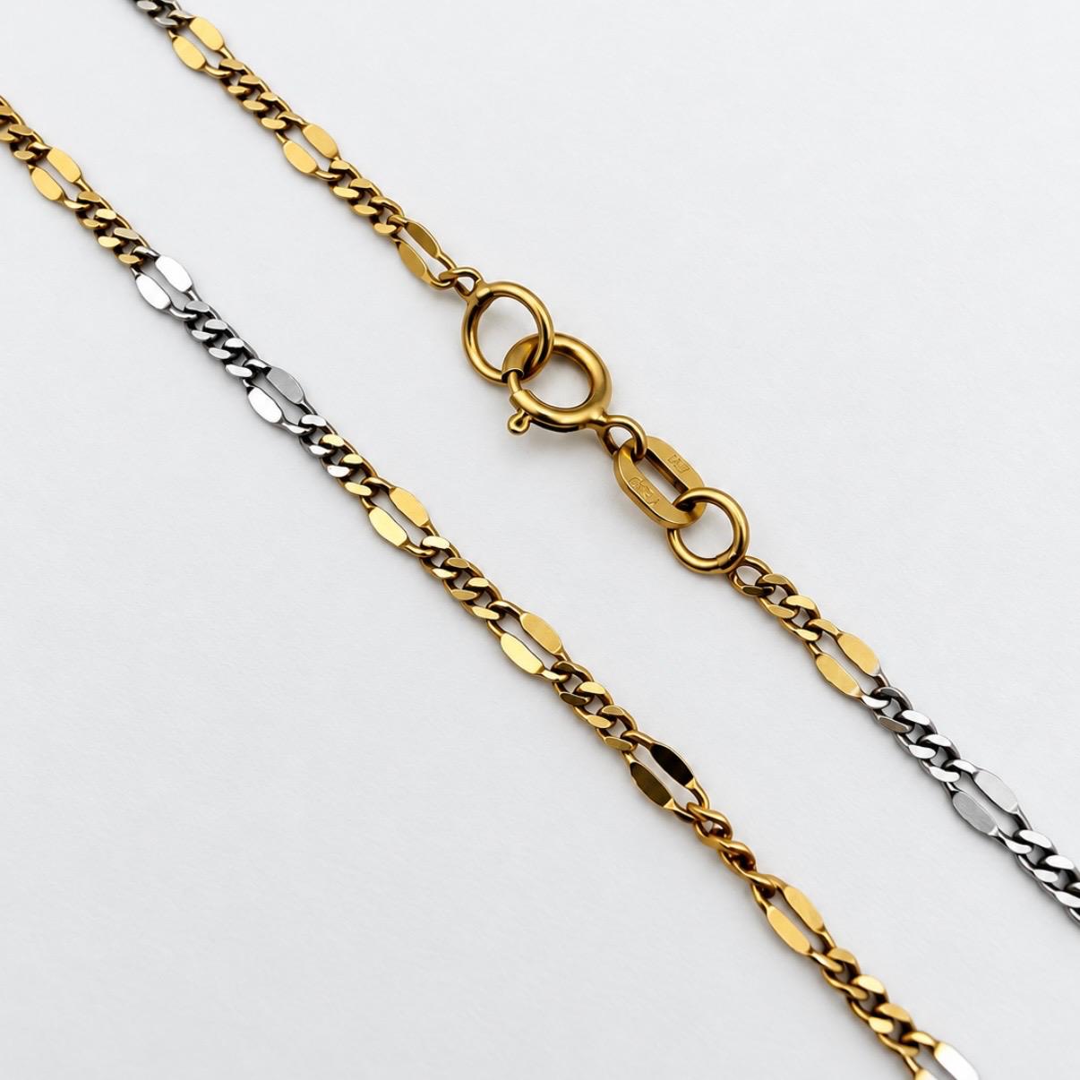 PULSERA BICOLOR DE ESLABONES COMBINADOS EN ORO 18K