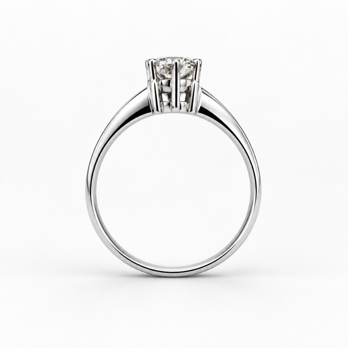 ANILLO SOLITARIO EN ORO BLANCO 18K CON BRILLANTE NATURAL