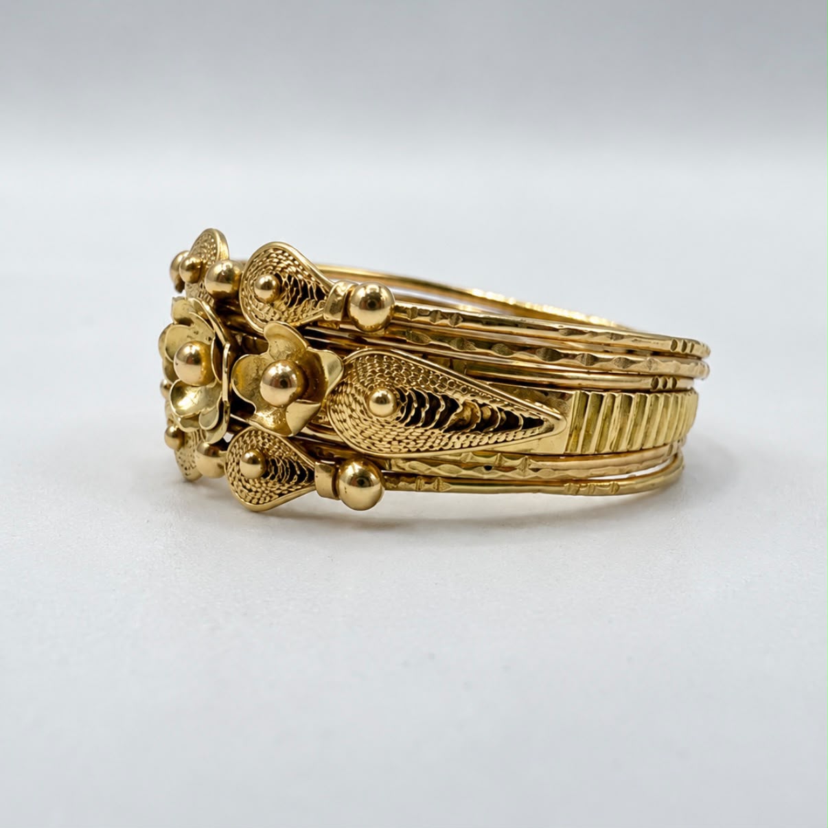 ANILLO SIETE RAMALES DE FILIGRANA EN ORO 18K