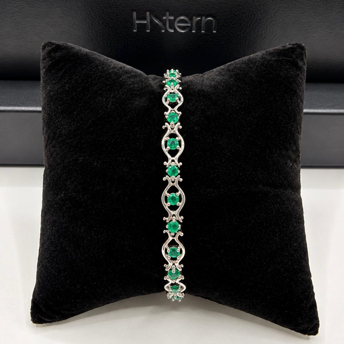 PULSERA H.STERN EN ORO BLANCO 18K CON ESMERALDAS NATURALES