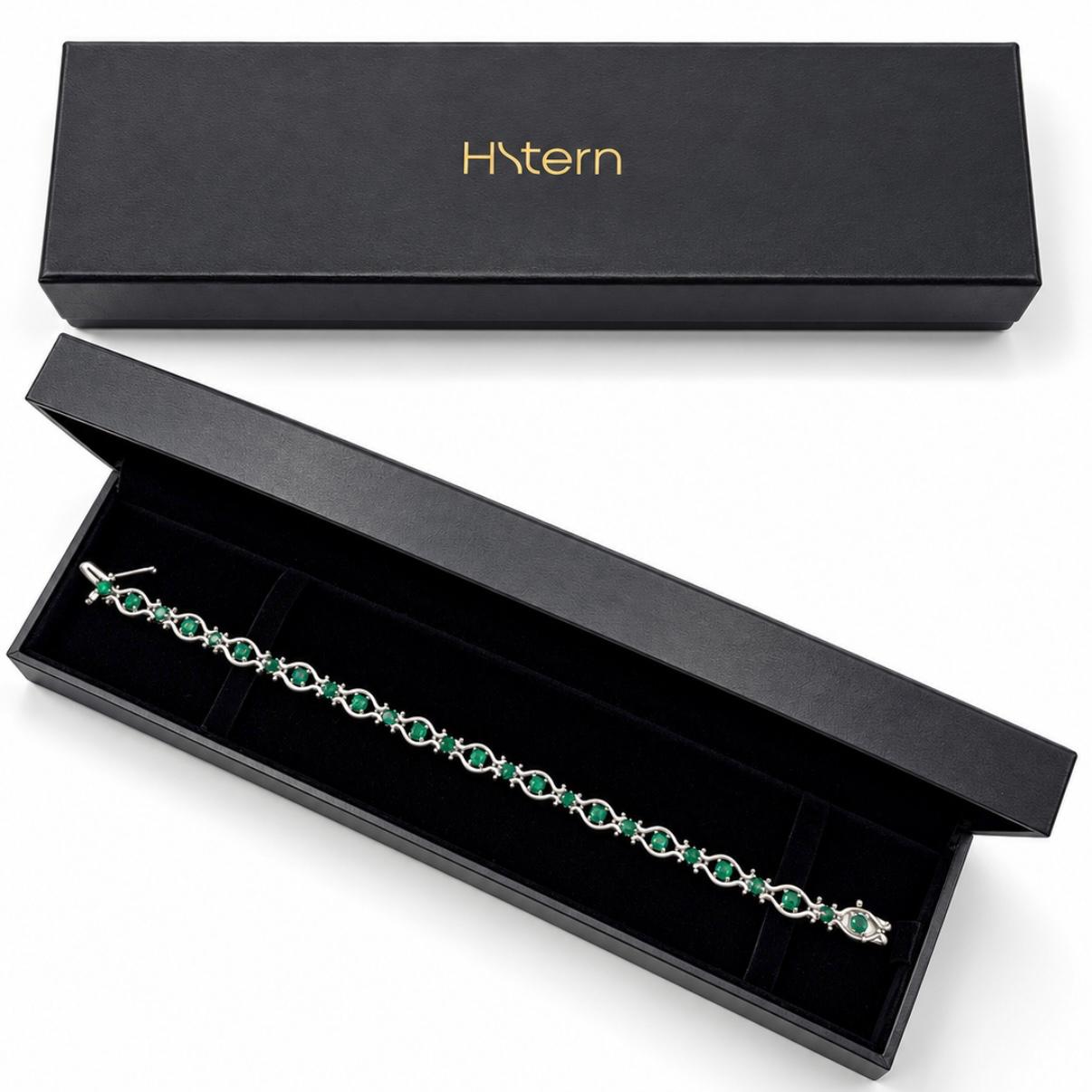 PULSERA H.STERN EN ORO BLANCO 18K CON ESMERALDAS NATURALES