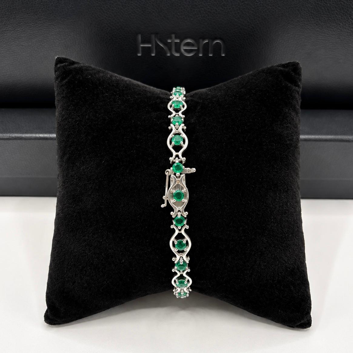 PULSERA H.STERN EN ORO BLANCO 18K CON ESMERALDAS NATURALES