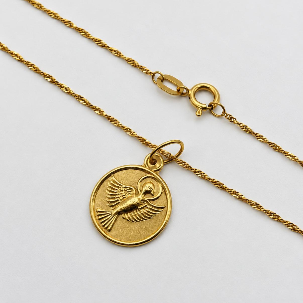 Conjunto Espíritu Santo en oro 18K
